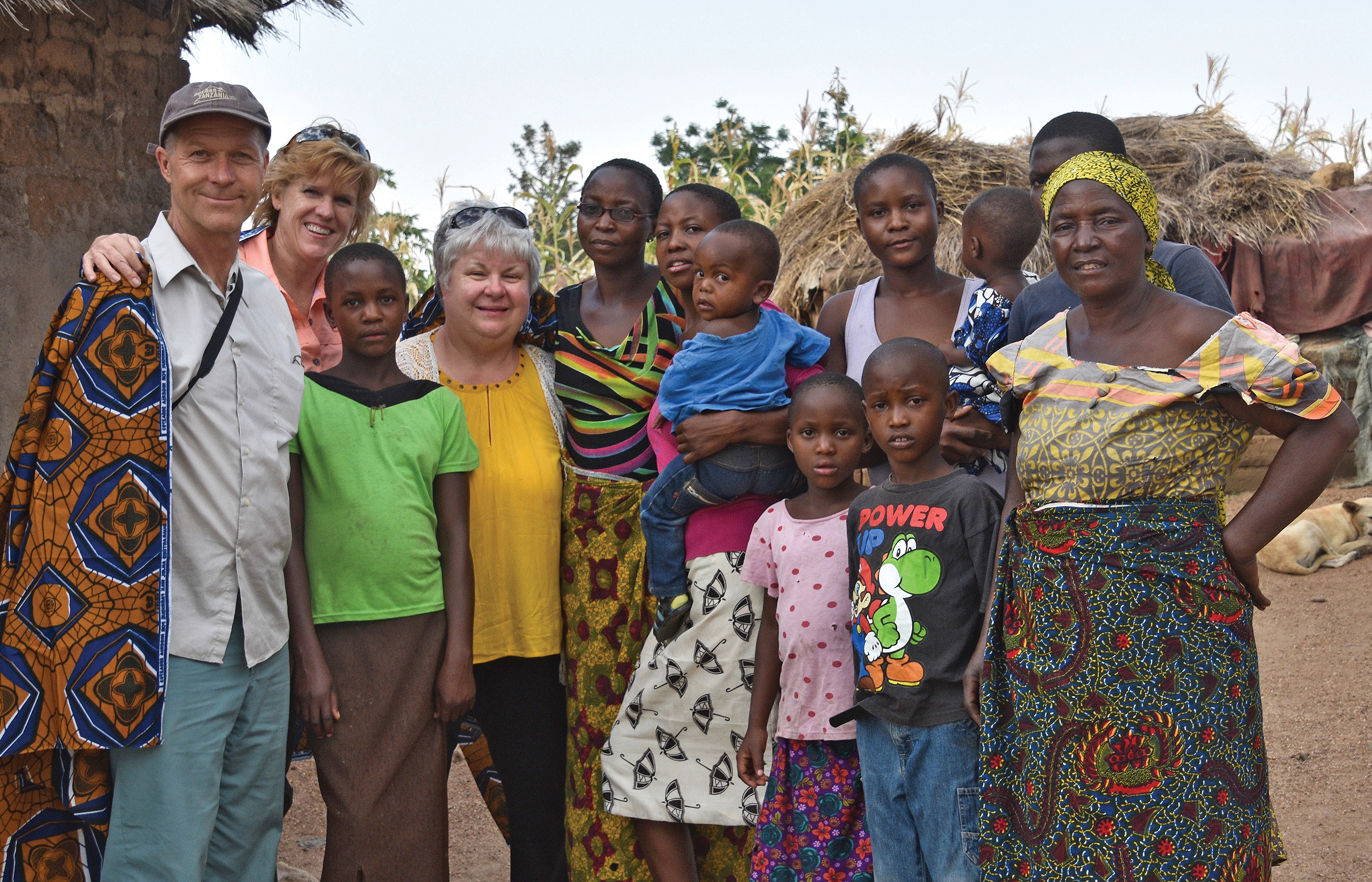 Vicki Dilley (fourth from left) visits Wanzita Ally’s family in Tanzania.